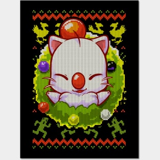 Cute Moogle Final Fantasy - Christmas Ugly Sweater Posters and Art